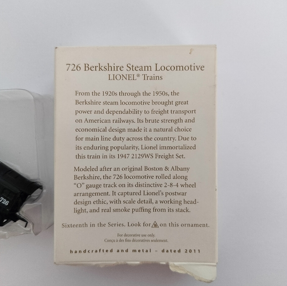 Hallmark Keepsake 726 Berkshire Steam Locomotive Lionel Trains 2011 figurine - Picture 2 of 4